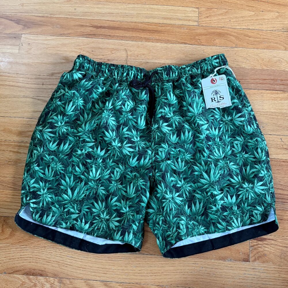 NWT Men's Swimsuit Weed print